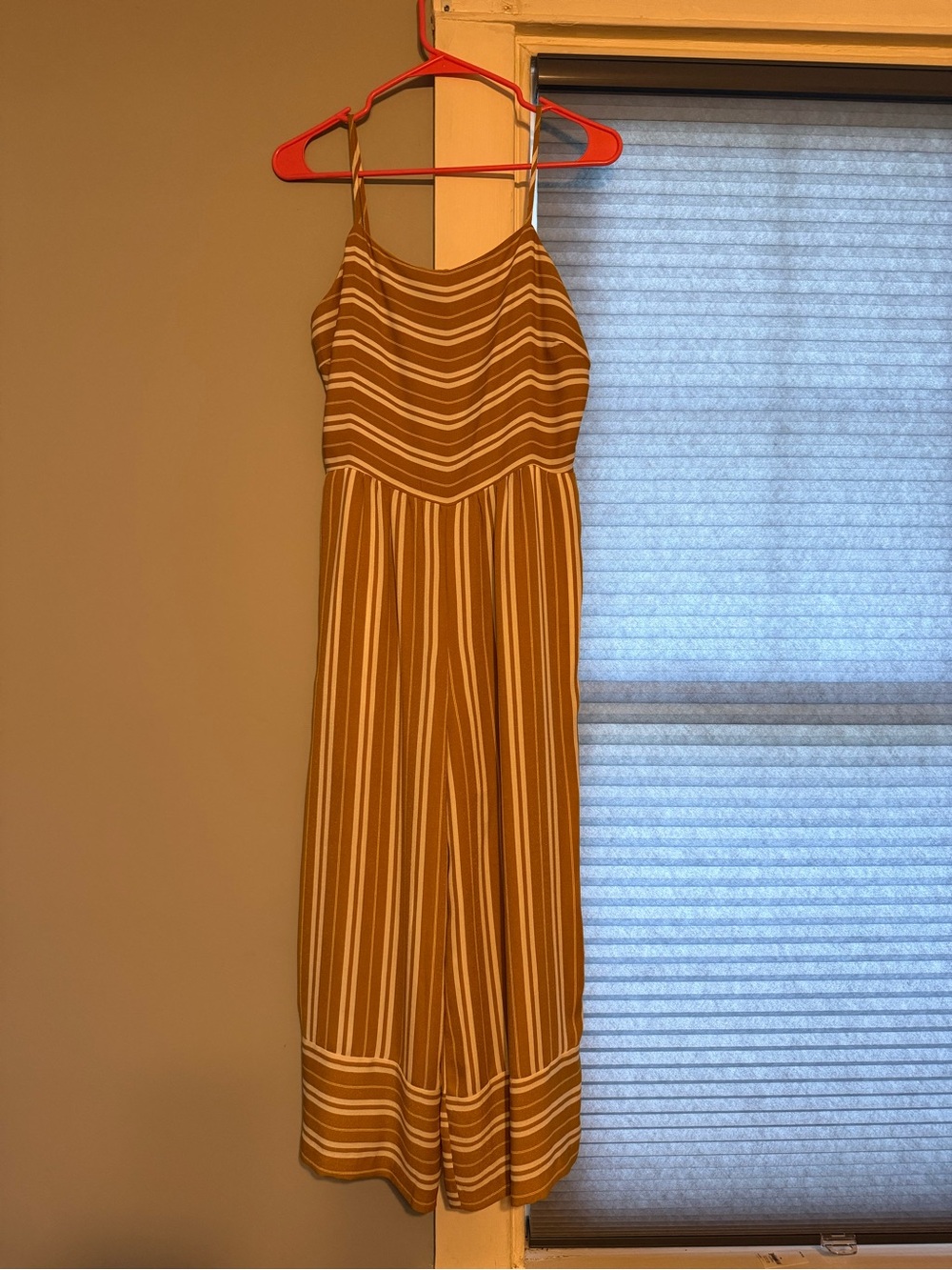 Everly Yellow and White Striped Cami Jumpsuit